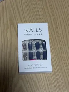 Nails DIY 24pcs ダークブルー ネイルチップ
