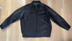 90s ラルフローレン レザー スイングトップ ジャケット XL 黒