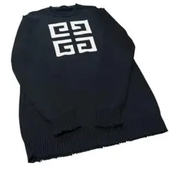 GIVENCHY 4Gロゴダメージニット アーカイブ ブラック XL
