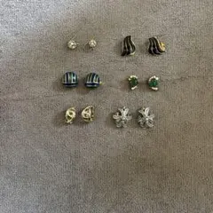 イヤリングセット ゴールド グリーン ブルー シルバー