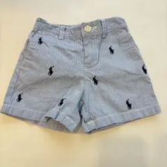 ポロ　ラルフローレン　美品　ロゴハーフパンツ　ストライプ　８０センチ