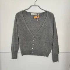 ザラニット ラメ ニット カーディガン シルバー M Vネック クリーニング済のサムネイル