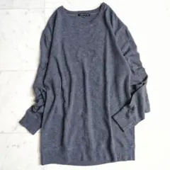 美品♪ セオリー Lサイズ ウール ニット ダークグレー系