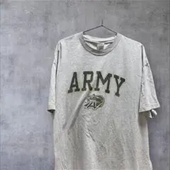 【AAA】ARMYロゴ Tシャツ グレー　XLサイズ 古着　海外