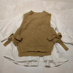 ニットベスト　シャツ　Мサイズ