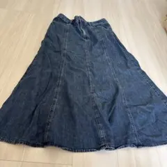 GU デニム フレアスカート ロング丈