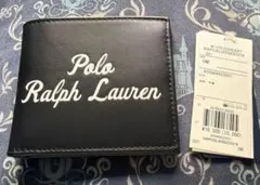 ポロ　ラルフローレン　Ralph Lauren　2つ折り財布　ブラック　レザー