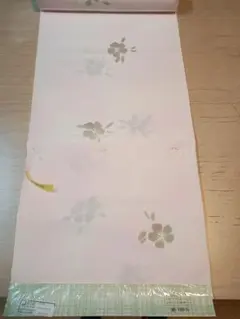 4【新品・正絹】京染 反物 12m 奈留令伊於喜 花柄 ピンク 着尺