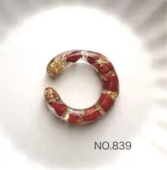 NO.839 イヤーカフ片耳用　天然石レッドジャスパー