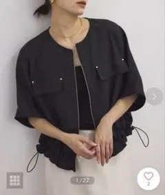新品未使用✨サロンアダムエロペ　26ssハーフスリーブドロストライトブルゾンのサムネイル