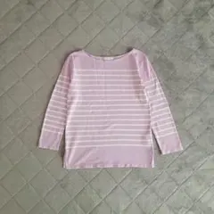 未使用！マカフィートゥモローランドコットンボーダーボートネックプルオーバー薄手