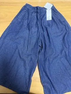 ダークブルー 140サイズ ガウチョパンツ