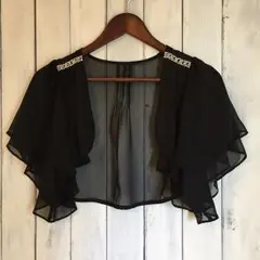 美品！結婚式 ボレロ パール フリル袖