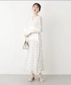 未使用⭐︎natural couture ウエスト調節レースアップレディワンピースのサムネイル