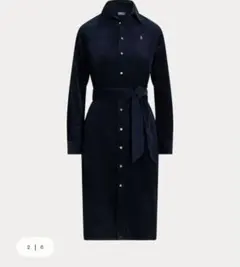 ポロラルフローレン定価4.2万 ベルト コーデュロイ ロングワンピースM