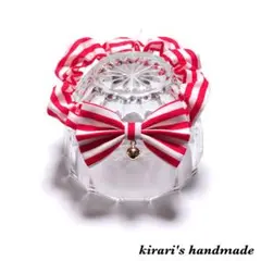 No.2 猫の首輪(ストライプ・レッド)サイズ調整可能