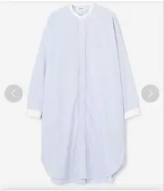 美品✨️ジムフレックス ストライプ バンドカラー シャツワンピース 水色