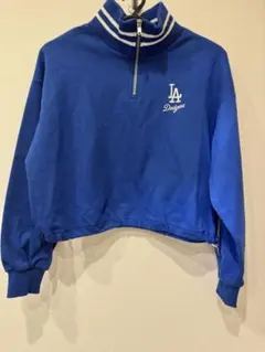【新品】MLB ドジャース ブルー ハーフジップ ショート丈 トレーナー 160のサムネイル
