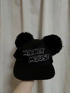 ミッキーマウス 耳付きキャップ ブラック