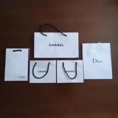 CHANEL & Dior 　COACH　ロゴ入りショップ袋 5枚セット