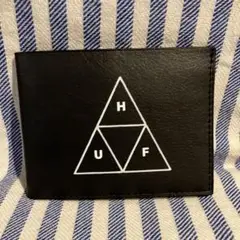 HUF 黒レザー 二つ折り財布新品