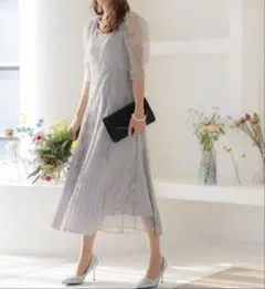 haremode パーティードレス　グレー　Sサイズ パーティーバッグ　冬