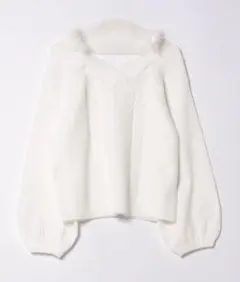 apres jour ファー トップス ニット ホワイト 量産型 実物写真あり