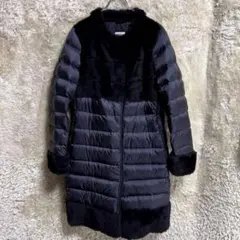 美品✨エンメティ ムートンダウンコートロング ブラック レディース 大きいサイズのサムネイル