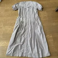 ピンクハウス　ブラウン系ギンガムチェック柄半袖ワンピース