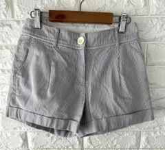 『BEAMS HEART』　ショートパンツ グレー 白 ストライプ 0サイズのサムネイル