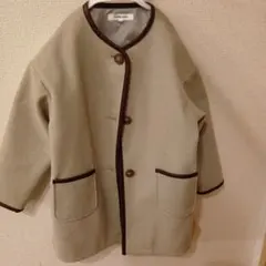 ノーカラージャケット グレー 120cm