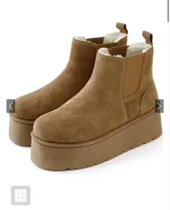 GRL 厚底ムートンサイドゴアショートブーツ [zr1323]