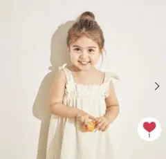 【定価半額以下】pair manon ペアマノン 肩フリル刺繍 ワンピース 80