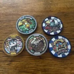 c*o様 妖怪ウォッチ　妖怪メダル　5枚　エンマ大王　コマさん孫策　覚醒日ノ神