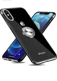 iPhone XS Max ケース リング付き クリア 耐衝撃 スタンド機能