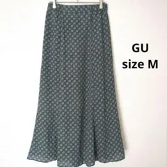 【美品】GU ジーユー　シフォン フレアロングスカート　M　速乾　レトロ