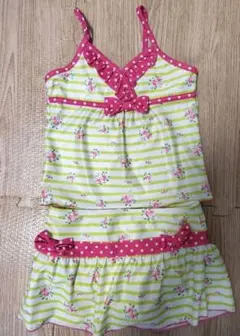 ボーダー×小花　水着120cm 〜 130cm