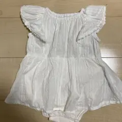 【値下げ！ブランシェス】ホワイトフリル袖ドレス型ベビー服