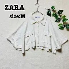 ZARA ザラ トップス クロップド丈 ドルマンスリーブ ダブルポケット M