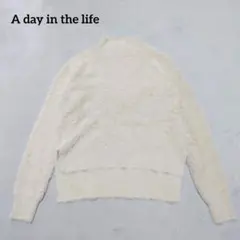 H4-3963　シャギーニット　ハイネック　アシメヘム　【アデイインザライフ】