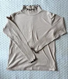 メロウネック リブカットソー ベージュ L