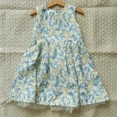 petit main フラワープリント ノースリーブワンピース 110