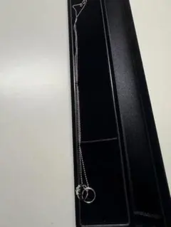 シルバー 925ダブルリング ネックレス　プチネックレス