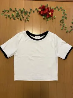 WEGO 半袖 Tシャツ ホワイト ブラック リンガー