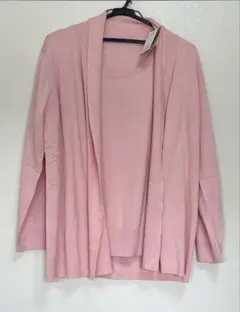 ピンク カーディガン 半袖Tシャツ セット