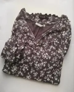 ジェラートピケ 小花柄プルオーバー 長袖 フリーサイズ