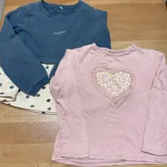 120㎝　裏起毛トレーナー&ピンクロングTシャツla poche biscuit