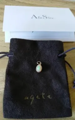 agete アガット 10K オパール&ラブラドライド　チャーム