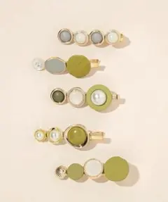 パール装飾ヘアクリップ 5個セット ヘアアクセ