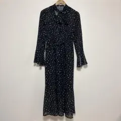 chico チコ　ドット柄　ワンピース　ブラック